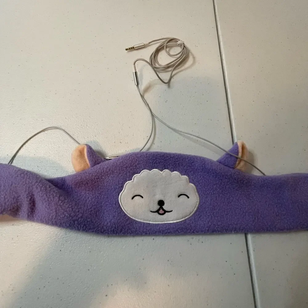 Firik purple adjustable headband with headphones